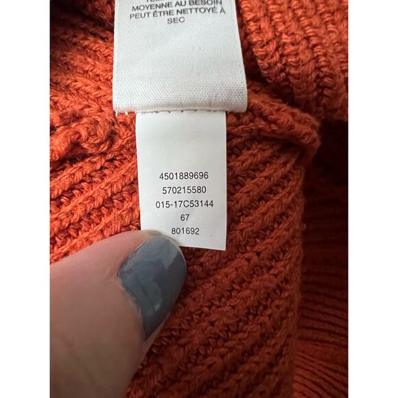 Chico's Women's Ribbed Key Hole Turtleneck Sweater Long Sleeve Orange Size 1 (M) - Picture 9 of 10